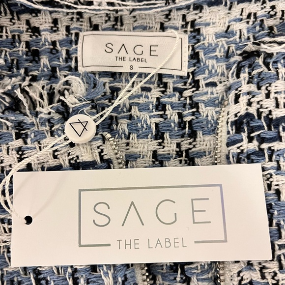 NWT Blue and White Tweed Blazer by Sage the Label - Picture 6 of 6